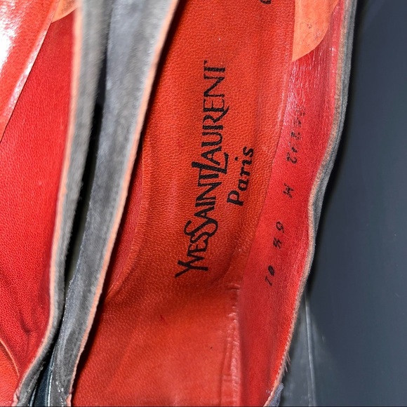 Vintage YSL Suede Colorblock Pumps Heels - Picture 8 of 10